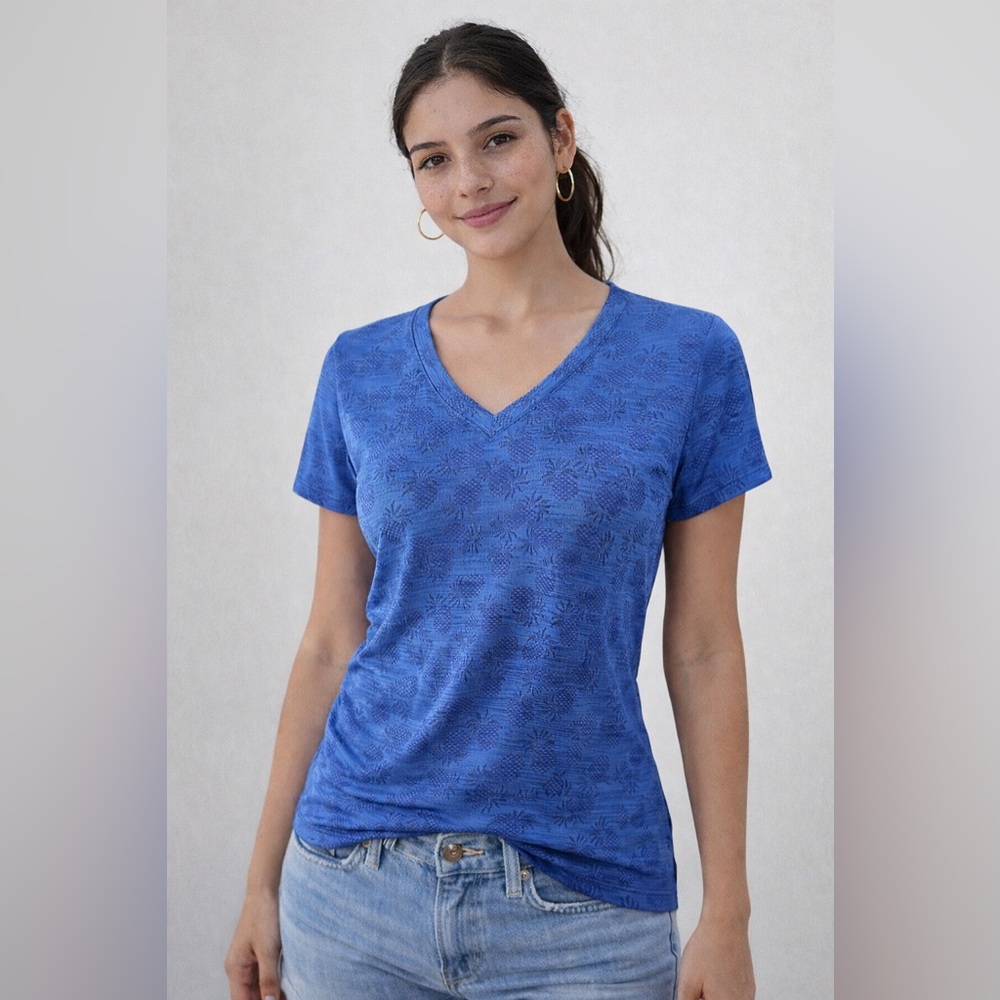 Tommy Bahama Blue Short Sleeve V-Neck Tee